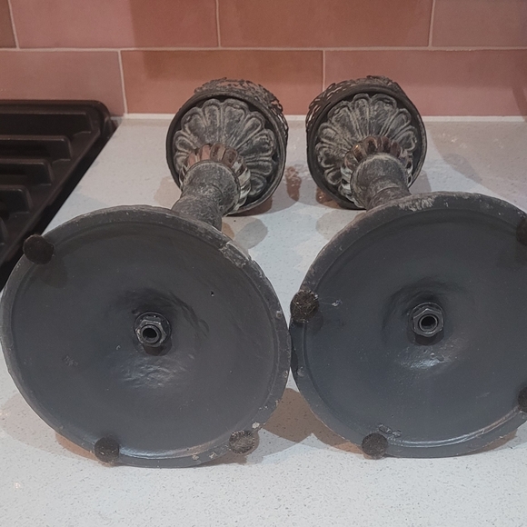 Antique metal candle holders - Picture 2 of 3